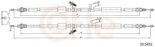 COFLE 92.10.5452 Cable Pull, parking brake