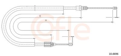 Cable Pull, parking brake COFLE 92.10.6696