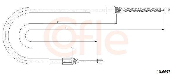 COFLE 92.10.6697 Cable Pull, parking brake