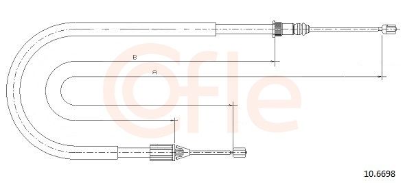 COFLE 92.10.6698 Cable Pull, parking brake