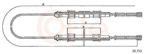 COFLE 92.10.713 Cable Pull, parking brake
