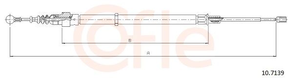COFLE 92.10.7139 Cable Pull, parking brake