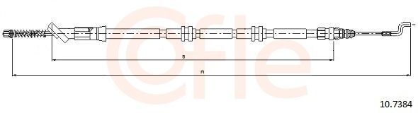 COFLE 92.10.7384 Cable Pull, parking brake