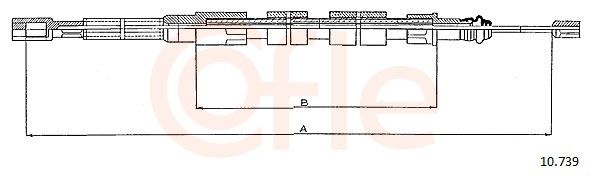 COFLE 92.10.739 Cable Pull, parking brake