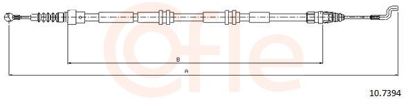 COFLE 92.10.7394 Cable Pull, parking brake