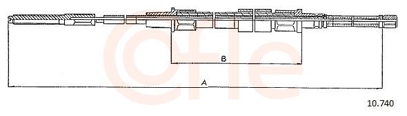 COFLE 92.10.740 Cable Pull, parking brake