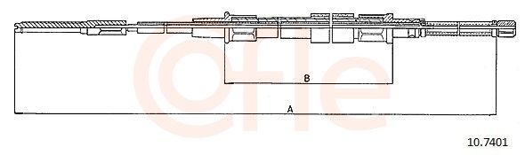 COFLE 92.10.7401 Cable Pull, parking brake