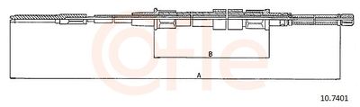 Cable Pull, parking brake COFLE 92.10.7401