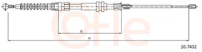 Cable Pull, parking brake COFLE 92.10.7432