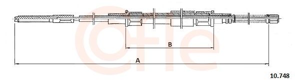 COFLE 92.10.748 Cable Pull, parking brake