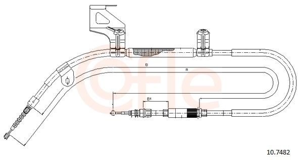 COFLE 92.10.7482 Cable Pull, parking brake