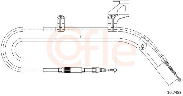 COFLE 92.10.7483 Cable Pull, parking brake