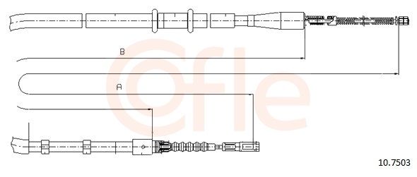 COFLE 92.10.7503 Cable Pull, parking brake