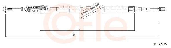 COFLE 92.10.7506 Cable Pull, parking brake