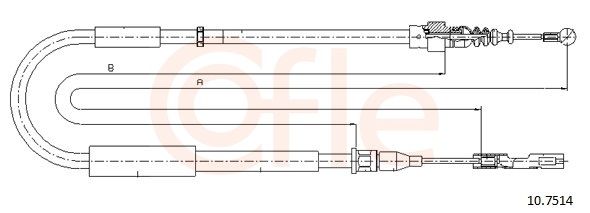 COFLE 92.10.7514 Cable Pull, parking brake