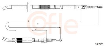 Cable Pull, parking brake COFLE 92.10.7531