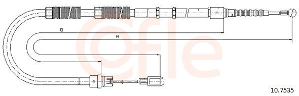 COFLE 92.10.7535 Cable Pull, parking brake