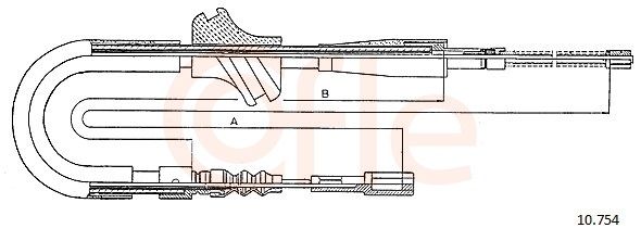 COFLE 92.10.754 Cable Pull, parking brake