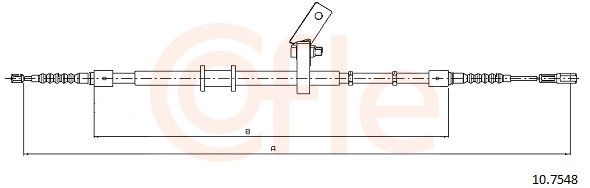 COFLE 92.10.7548 Cable Pull, parking brake