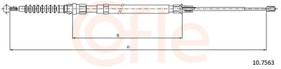 Cable Pull, parking brake COFLE 92.10.7563