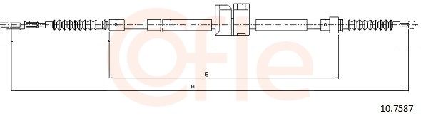 COFLE 92.10.7587 Cable Pull, parking brake