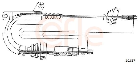 COFLE 92.10.817 Cable Pull, parking brake