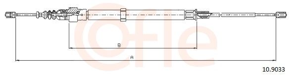 COFLE 92.10.9033 Cable Pull, parking brake