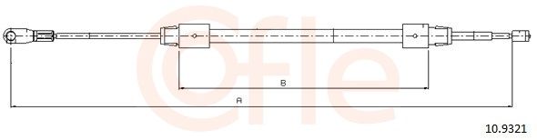 COFLE 92.10.9321 Cable Pull, parking brake