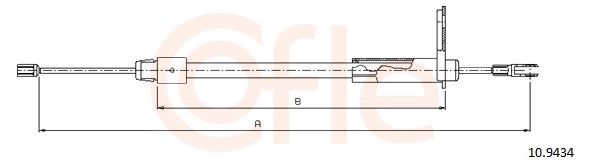 COFLE 92.10.9434 Cable Pull, parking brake