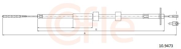 COFLE 92.10.9473 Cable Pull, parking brake