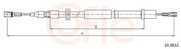COFLE 92.10.9832 Cable Pull, parking brake