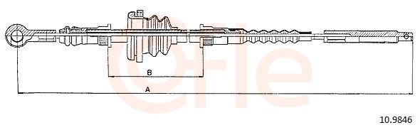 COFLE 92.10.9846 Cable Pull, parking brake