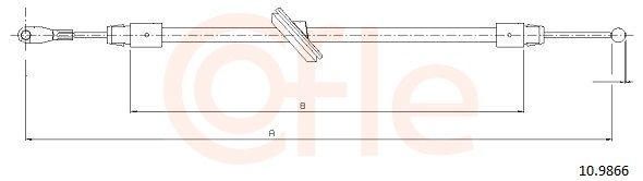 COFLE 92.10.9866 Cable Pull, parking brake