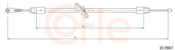 COFLE 92.10.9867 Cable Pull, parking brake