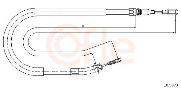 COFLE 92.10.9873 Cable Pull, parking brake