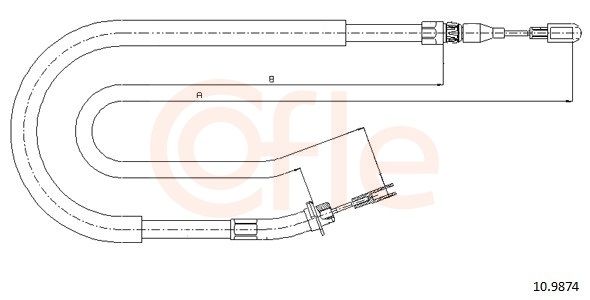 COFLE 92.10.9874 Cable Pull, parking brake