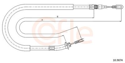 Cable Pull, parking brake COFLE 92.10.9874