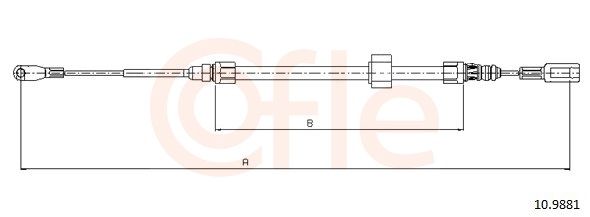 COFLE 92.10.9881 Cable Pull, parking brake