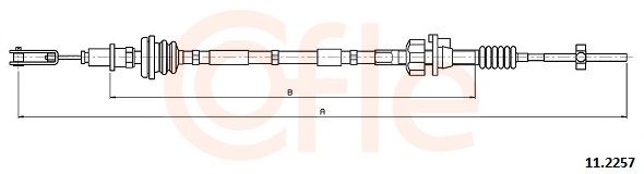COFLE 92.11.2257 Cable Pull, clutch control