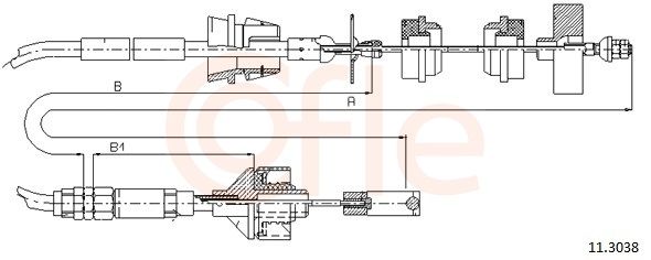 COFLE 92.11.3038 Cable Pull, clutch control