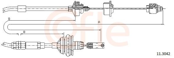 COFLE 92.11.3042 Cable Pull, clutch control