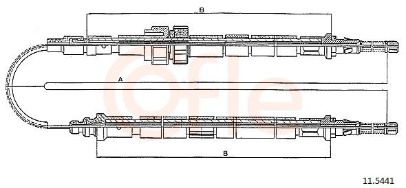 COFLE 92.11.5441 Cable Pull, parking brake