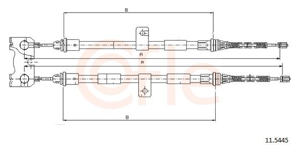 COFLE 92.11.5445 Cable Pull, parking brake
