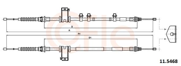 COFLE 92.11.5468 Cable Pull, parking brake