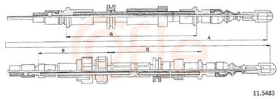 Cable Pull, parking brake COFLE 92.11.5483
