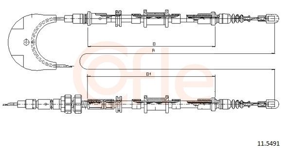 COFLE 92.11.5491 Cable Pull, parking brake