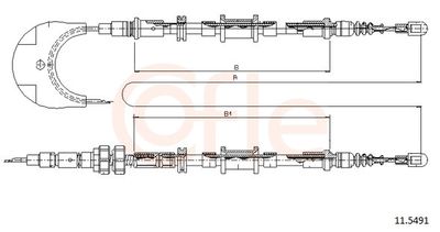 Cable Pull, parking brake COFLE 92.11.5491