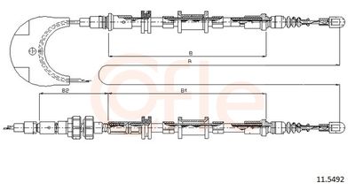 Cable Pull, parking brake COFLE 92.11.5492