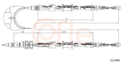 Cable Pull, parking brake COFLE 92.11.5493
