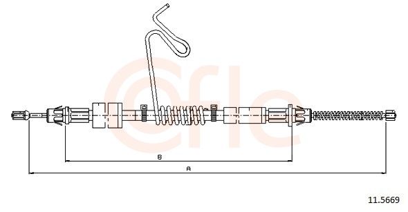 COFLE 92.11.5669 Cable Pull, parking brake